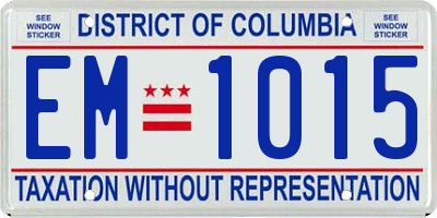 DC license plate EM1015