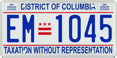 DC license plate EM1045