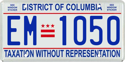 DC license plate EM1050