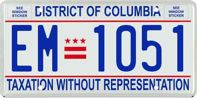 DC license plate EM1051