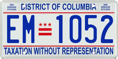 DC license plate EM1052