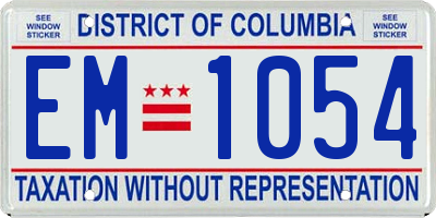 DC license plate EM1054