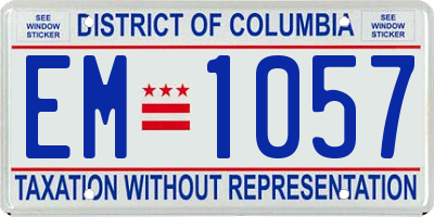 DC license plate EM1057