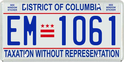 DC license plate EM1061