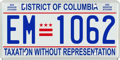 DC license plate EM1062