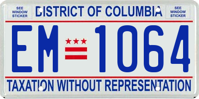 DC license plate EM1064