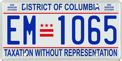 DC license plate EM1065