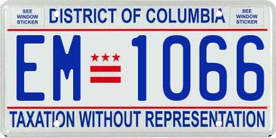 DC license plate EM1066
