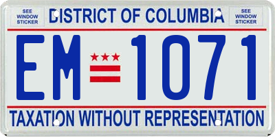 DC license plate EM1071