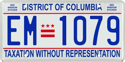 DC license plate EM1079