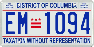 DC license plate EM1094