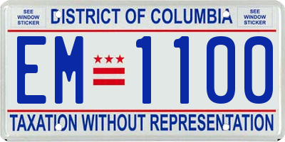 DC license plate EM1100