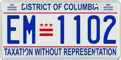 DC license plate EM1102