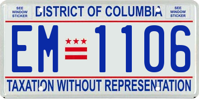 DC license plate EM1106