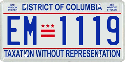 DC license plate EM1119