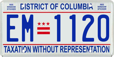 DC license plate EM1120