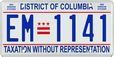 DC license plate EM1141