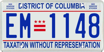 DC license plate EM1148