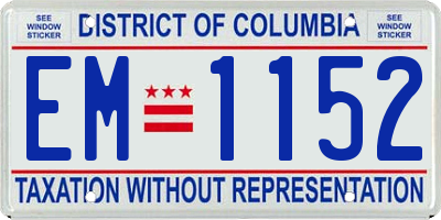 DC license plate EM1152