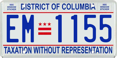DC license plate EM1155