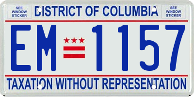DC license plate EM1157