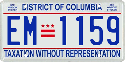 DC license plate EM1159