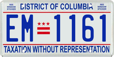DC license plate EM1161