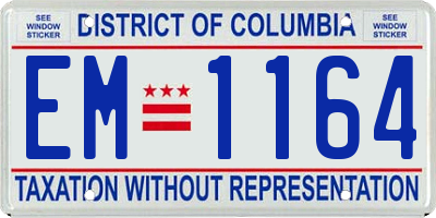 DC license plate EM1164