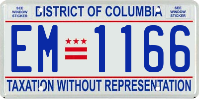 DC license plate EM1166