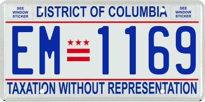 DC license plate EM1169