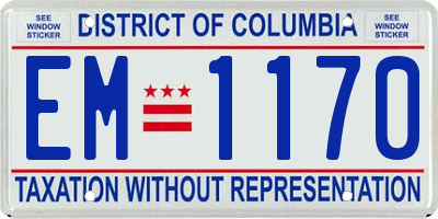 DC license plate EM1170