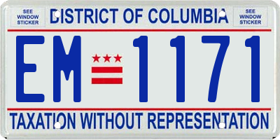 DC license plate EM1171