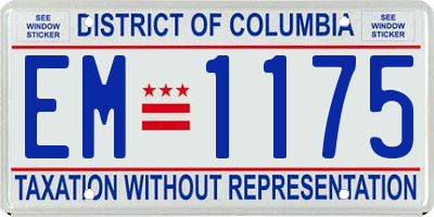 DC license plate EM1175