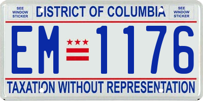 DC license plate EM1176