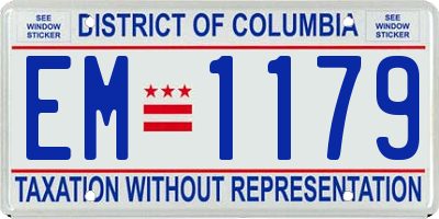 DC license plate EM1179