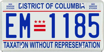 DC license plate EM1185