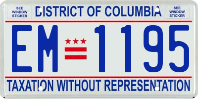 DC license plate EM1195