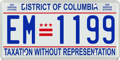 DC license plate EM1199