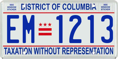DC license plate EM1213