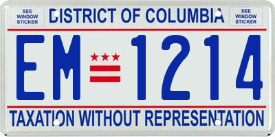 DC license plate EM1214