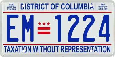 DC license plate EM1224