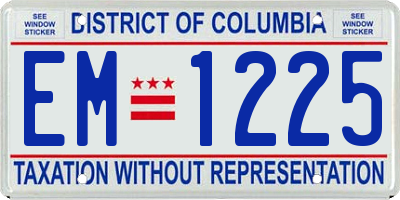 DC license plate EM1225