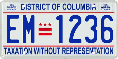 DC license plate EM1236