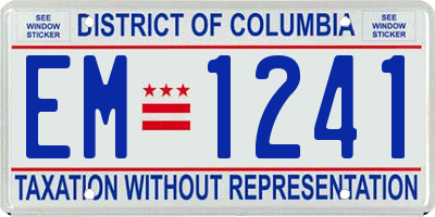 DC license plate EM1241