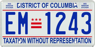 DC license plate EM1243