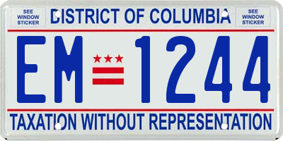 DC license plate EM1244