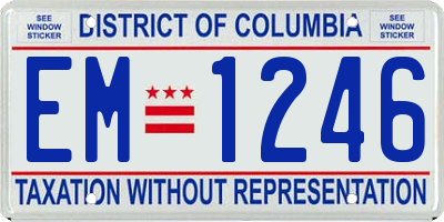 DC license plate EM1246
