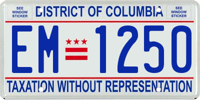 DC license plate EM1250