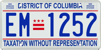 DC license plate EM1252