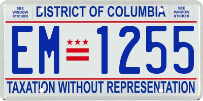 DC license plate EM1255